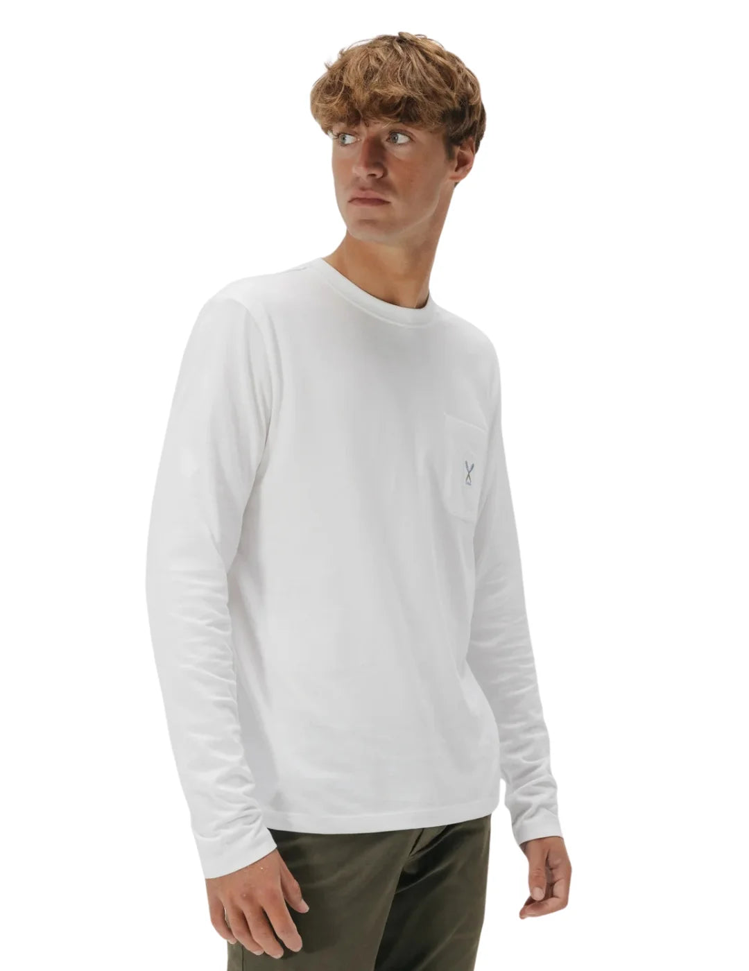 Camiseta Manga Larga El Pulpo Bolsillo Blanco | Bicos de Fío