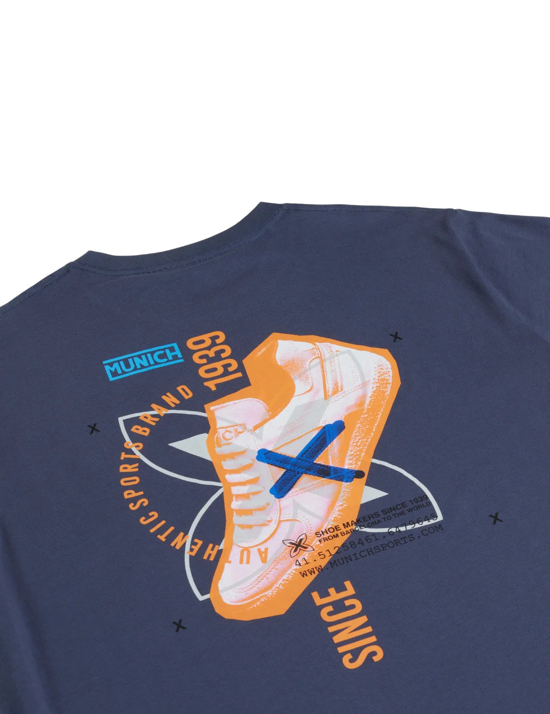 Camiseta Munich Compass Azul Marino | Bicos de Fío