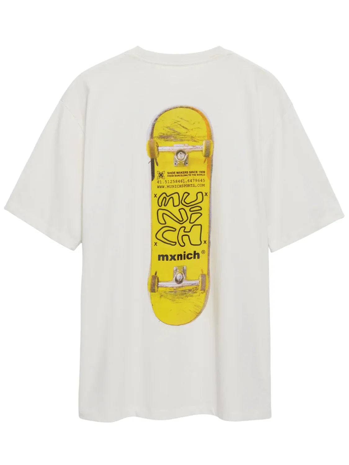 Camiseta Oversize Munich Skate Blanco | Bicos de Fío