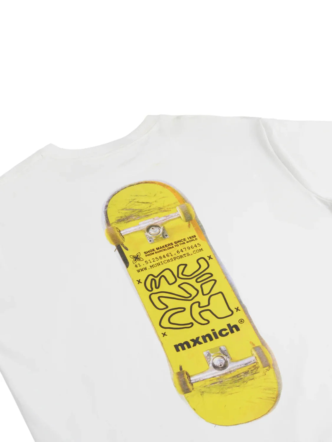 Camiseta Oversize Munich Skate Blanco | Bicos de Fío