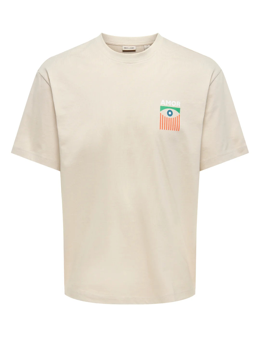 Camiseta ONLY&SONS Fred Life Moderne Beige | Bicos de Fío