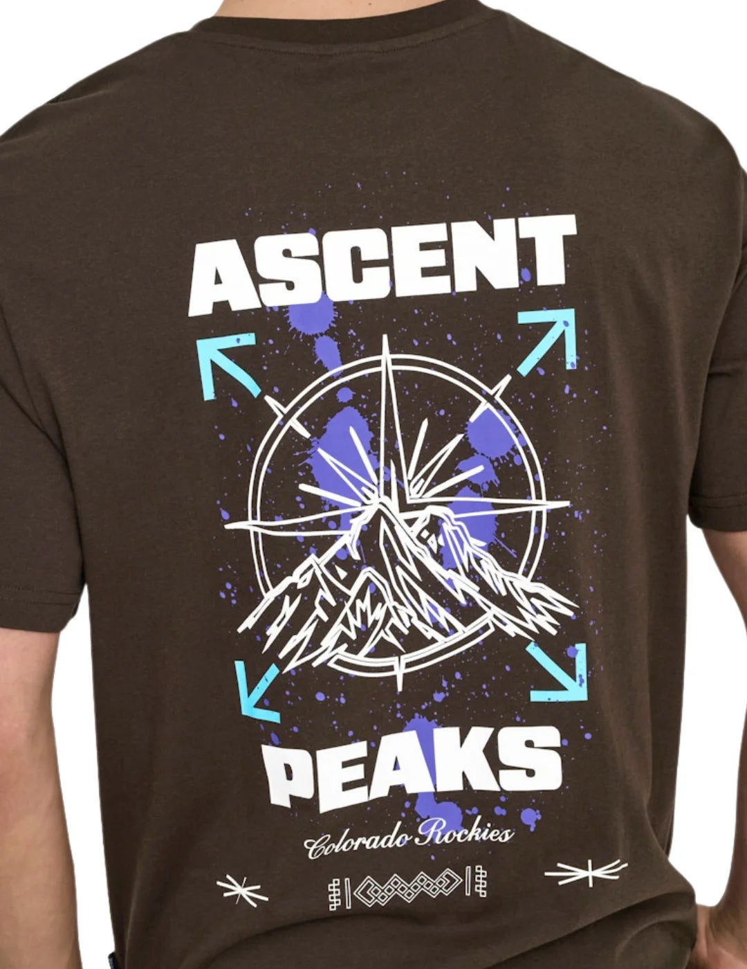 Camiseta ONLY&SONS Keane Ascent Peaks Marrón | Bicos de Fío