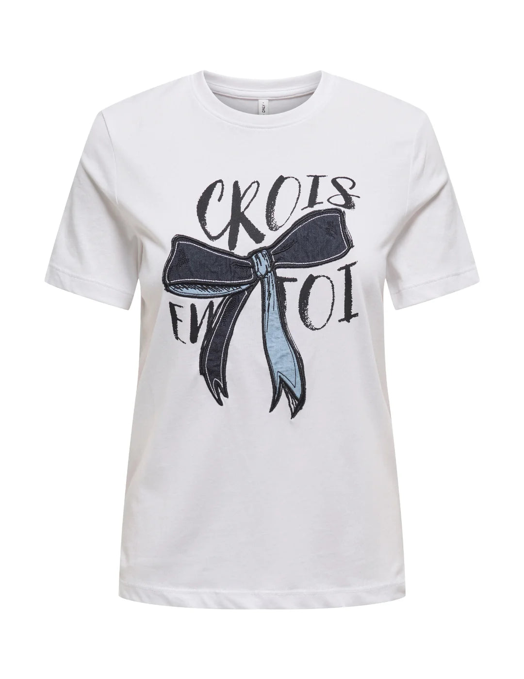 Camiseta ONLY Emma Bow Blanco | Bicos de Fío