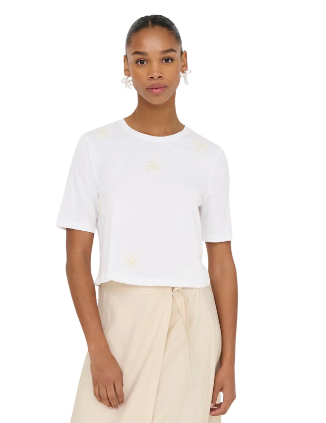 Camiseta ONLY Joni Blanco | Bicos de Fío
