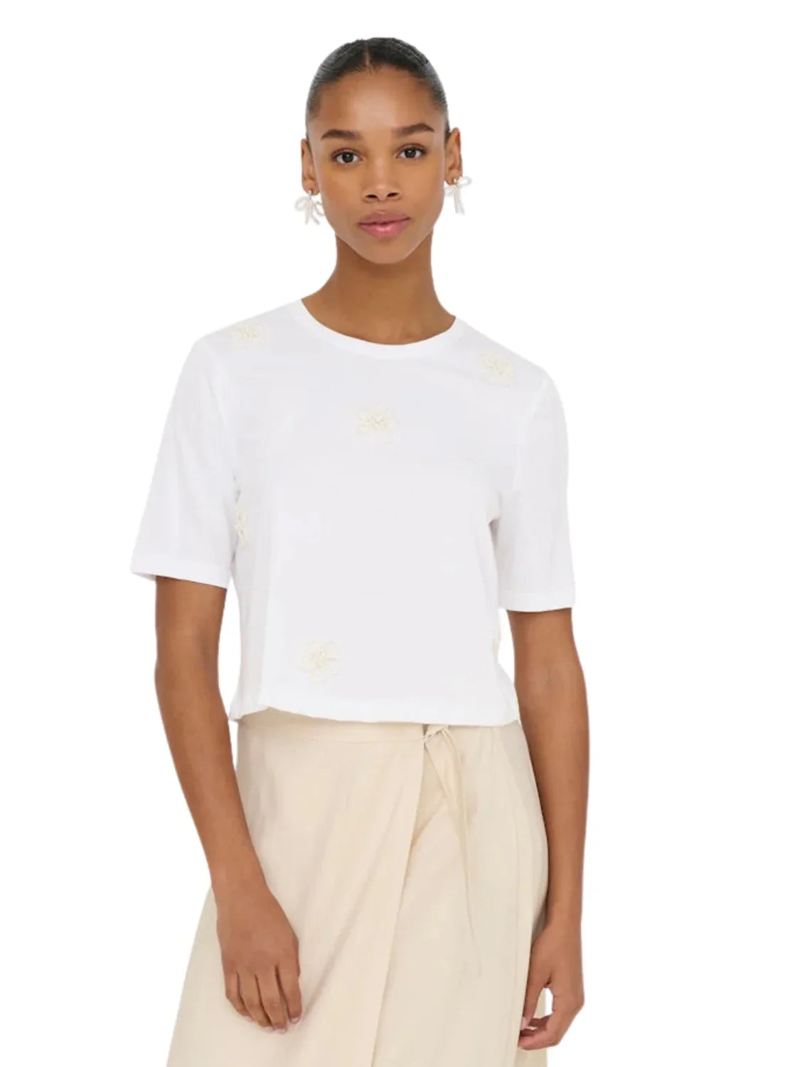 Camiseta ONLY Joni Blanco | Bicos de Fío
