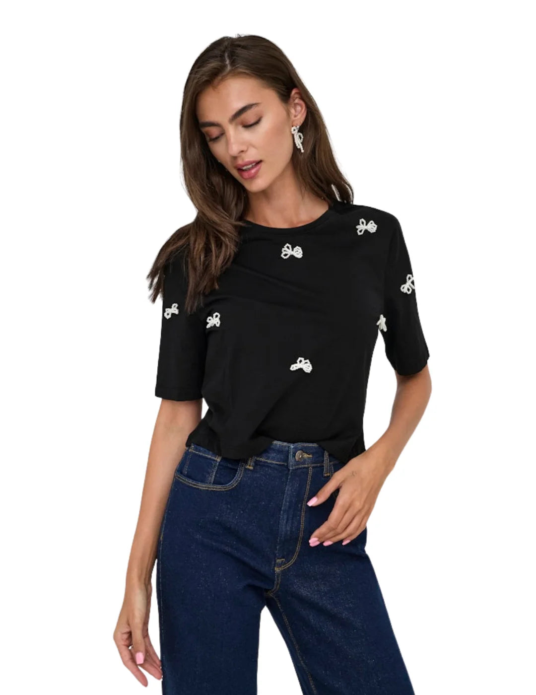 Camiseta ONLY Joni Negro | Bicos de Fío