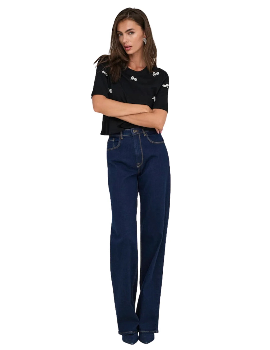 Camiseta ONLY Joni Negro | Bicos de Fío