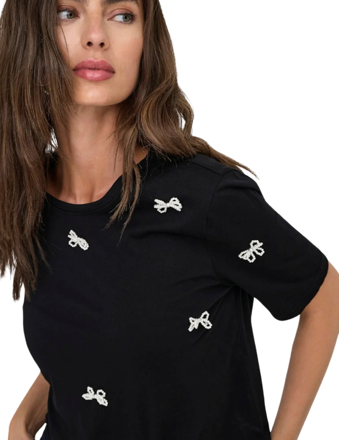 Camiseta ONLY Joni Negro | Bicos de Fío