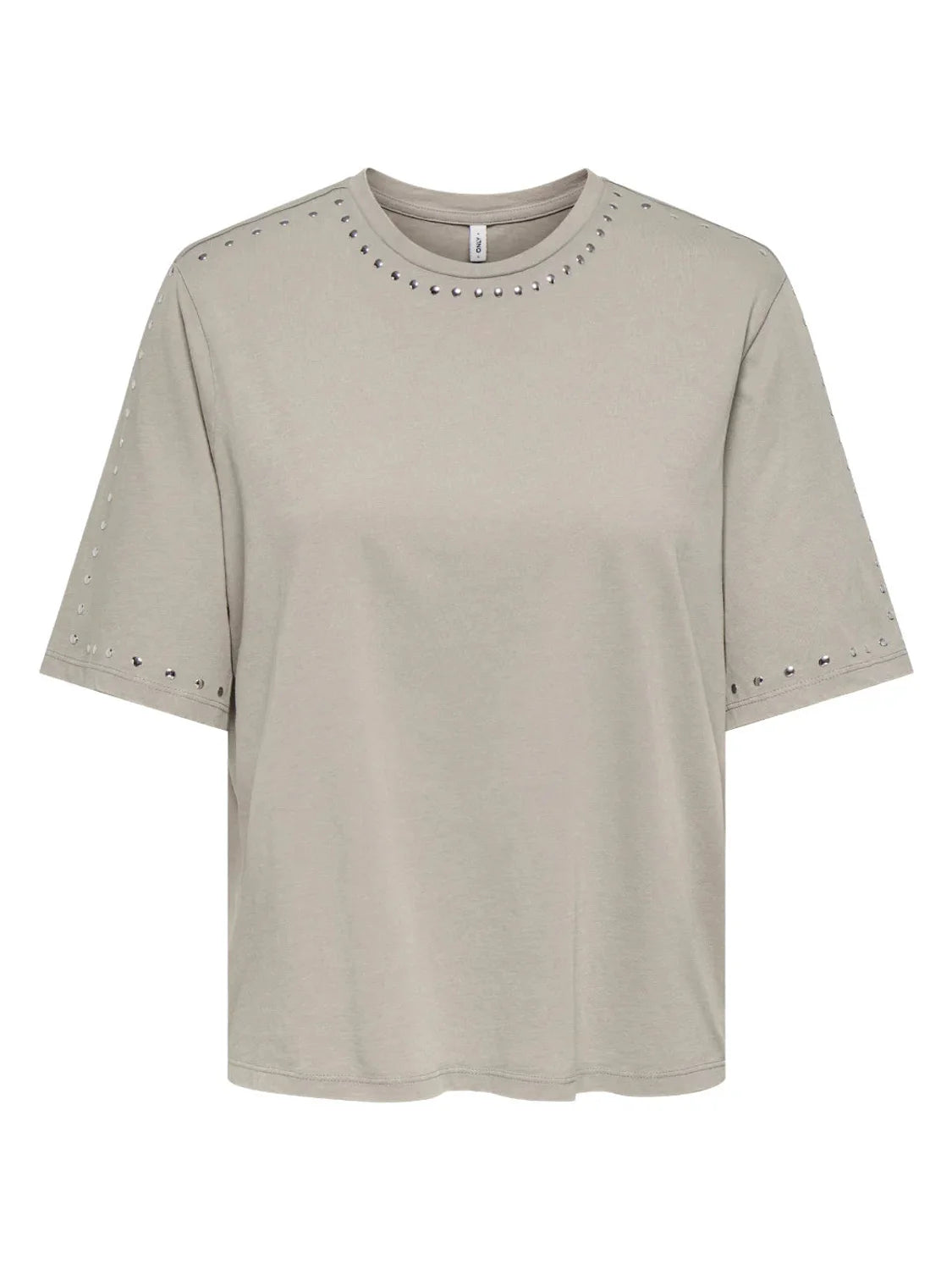Camiseta ONLY Lucy Studs Beige | Bicos de Fío