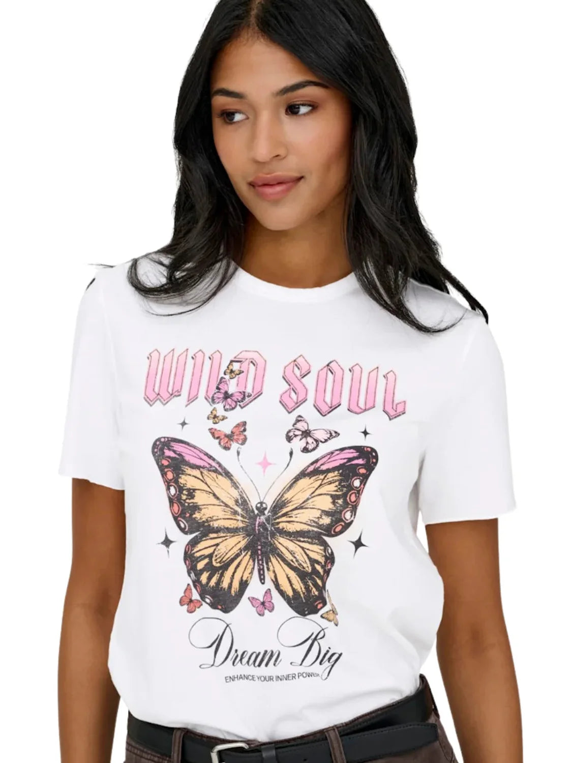 Camiseta ONLY Lucy Wild Soul Blanco | Bicos de Fío