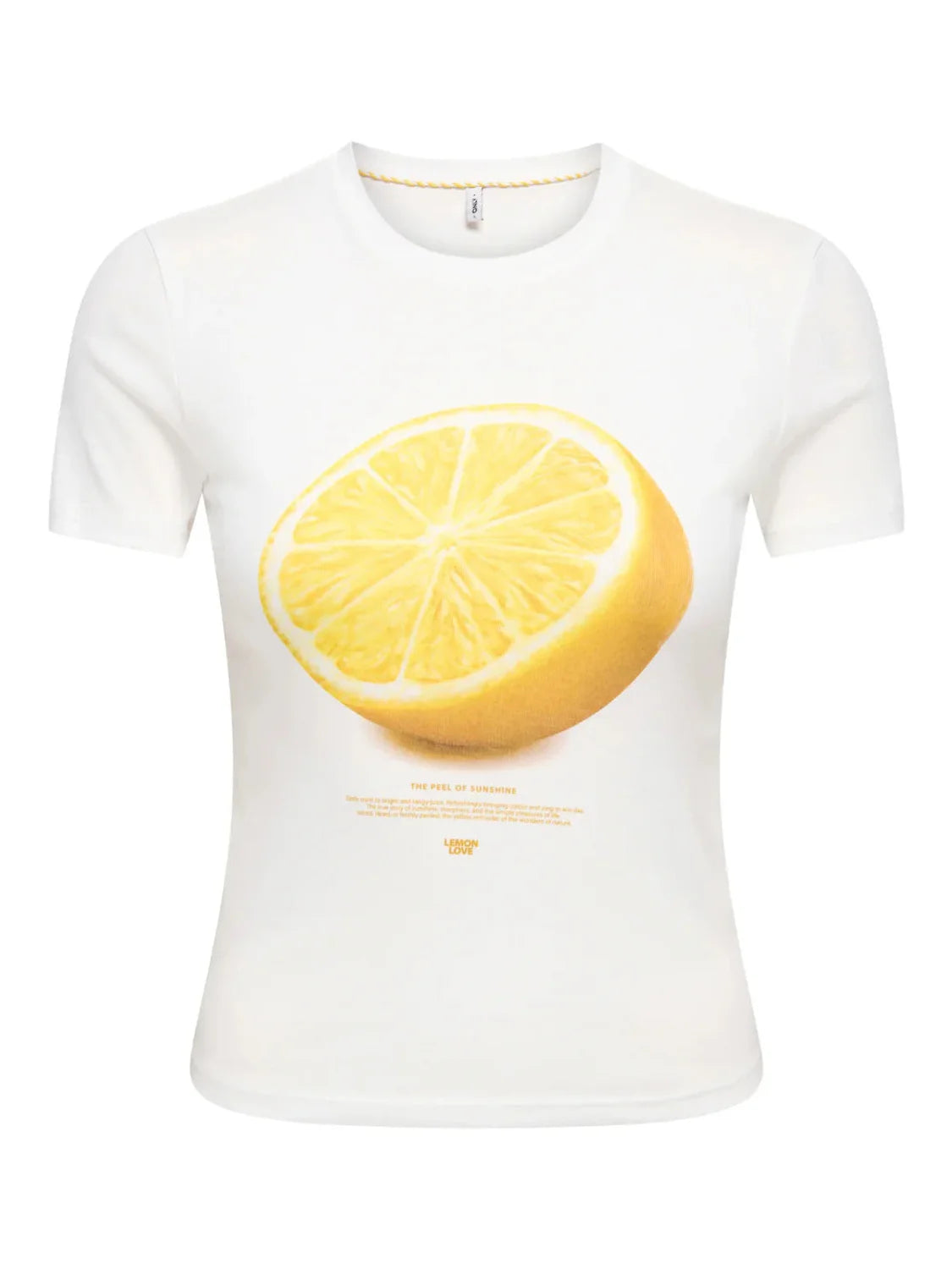 Camiseta ONLY Princess Lemon Blanco | Bicos de Fío