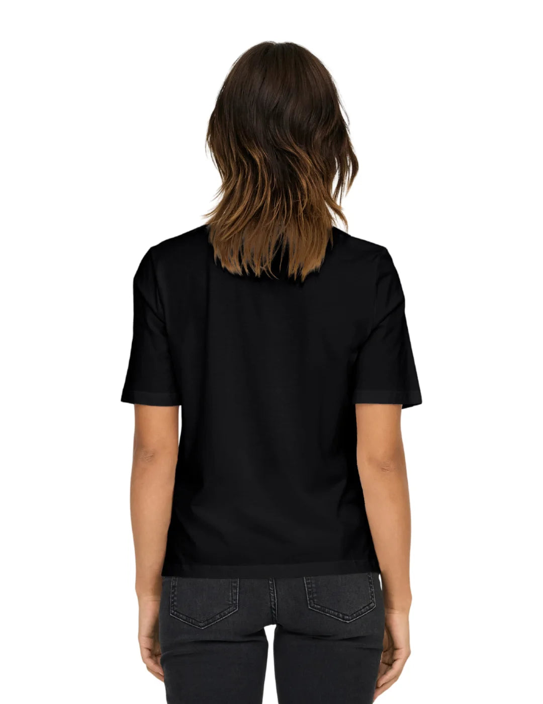 Camiseta ONLY Rolling Stones Lengua Negro | Bicos de Fío
