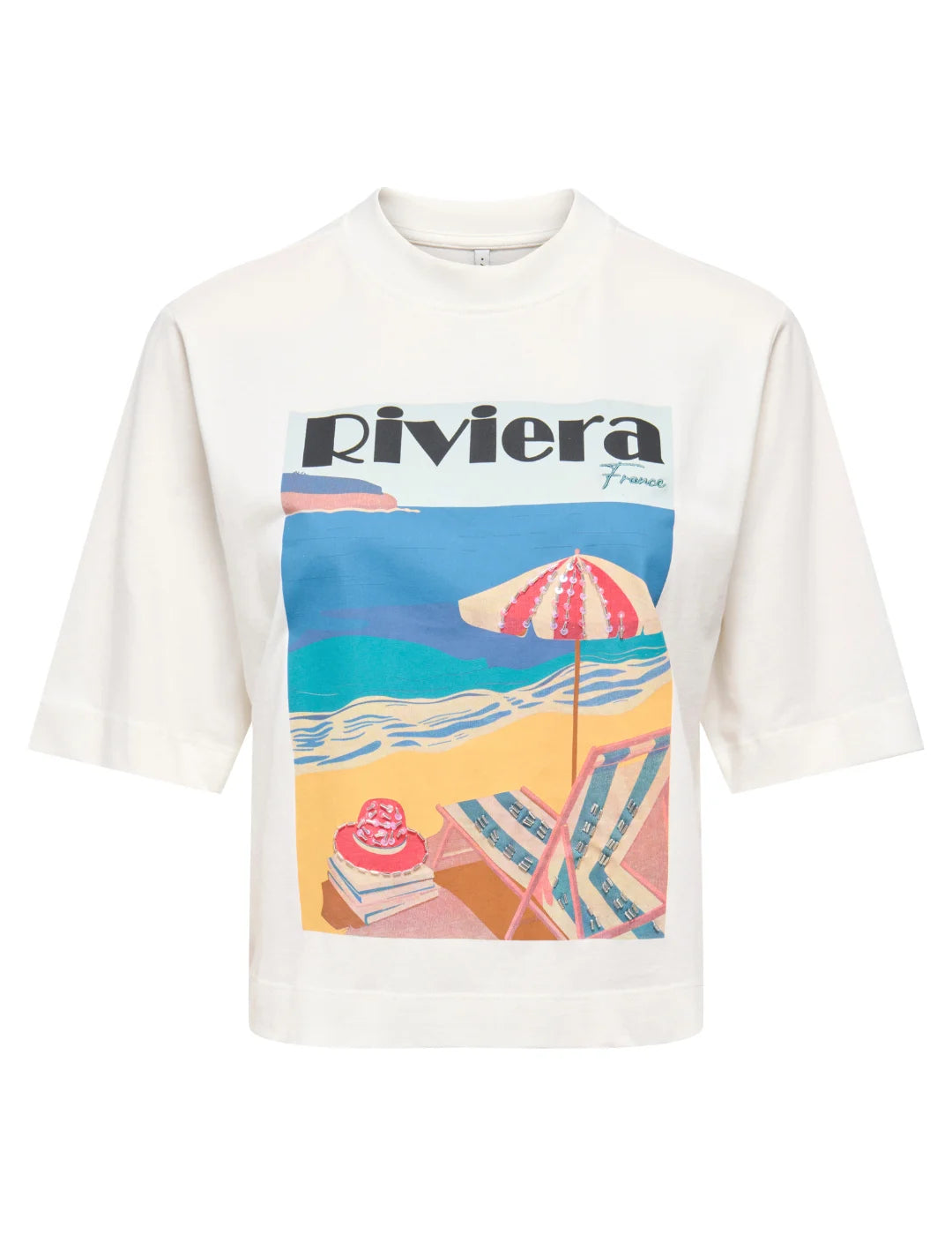 Camiseta ONLY Vega Riviera Blanco | Bicos de Fío