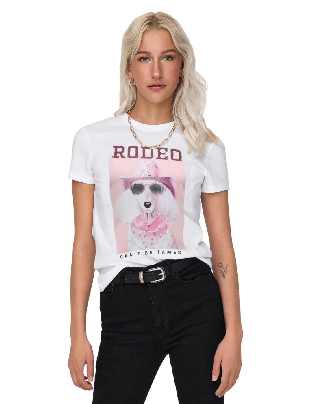 Camiseta ONLY Vibe Rodeo Blanco | Bicos de Fío