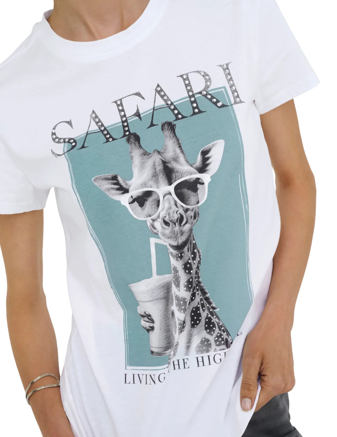 Camiseta ONLY Vibe Safari Blanco | Bicos de Fío
