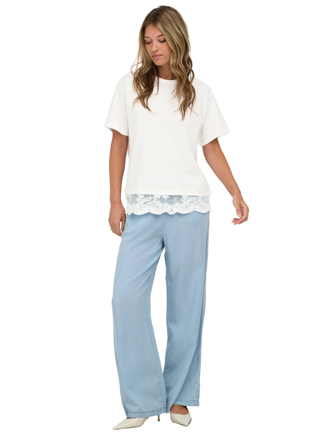 Camiseta ONLY Vivvi Blanco | Bicos de Fío