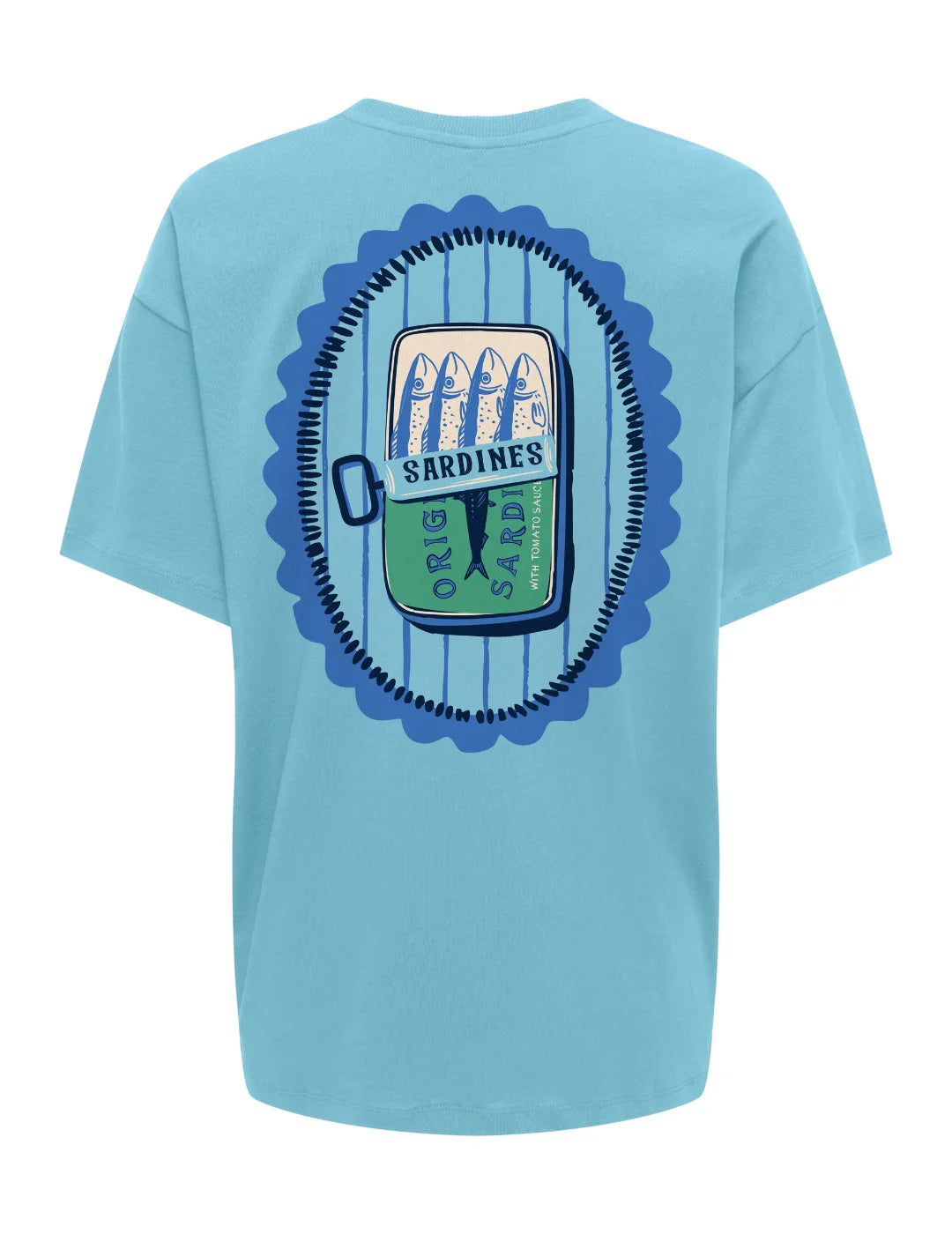 Camiseta ONLY Vivvi Sardines Azul | Bicos de Fío