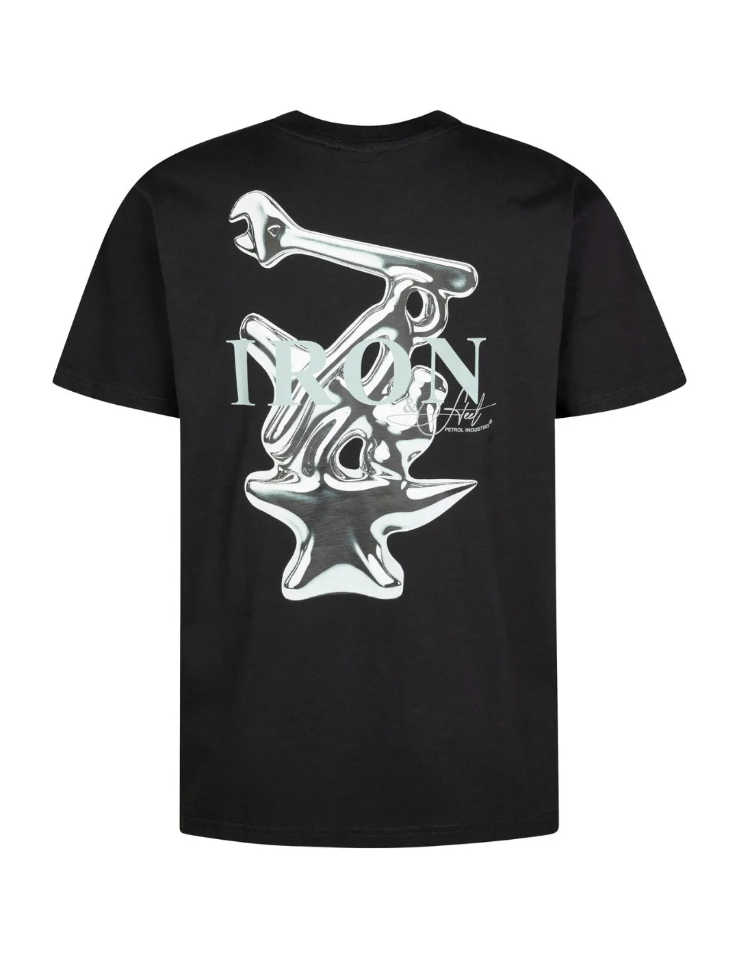 Camiseta Petrol Industries Iron Steel Negro | Bicos de Fío