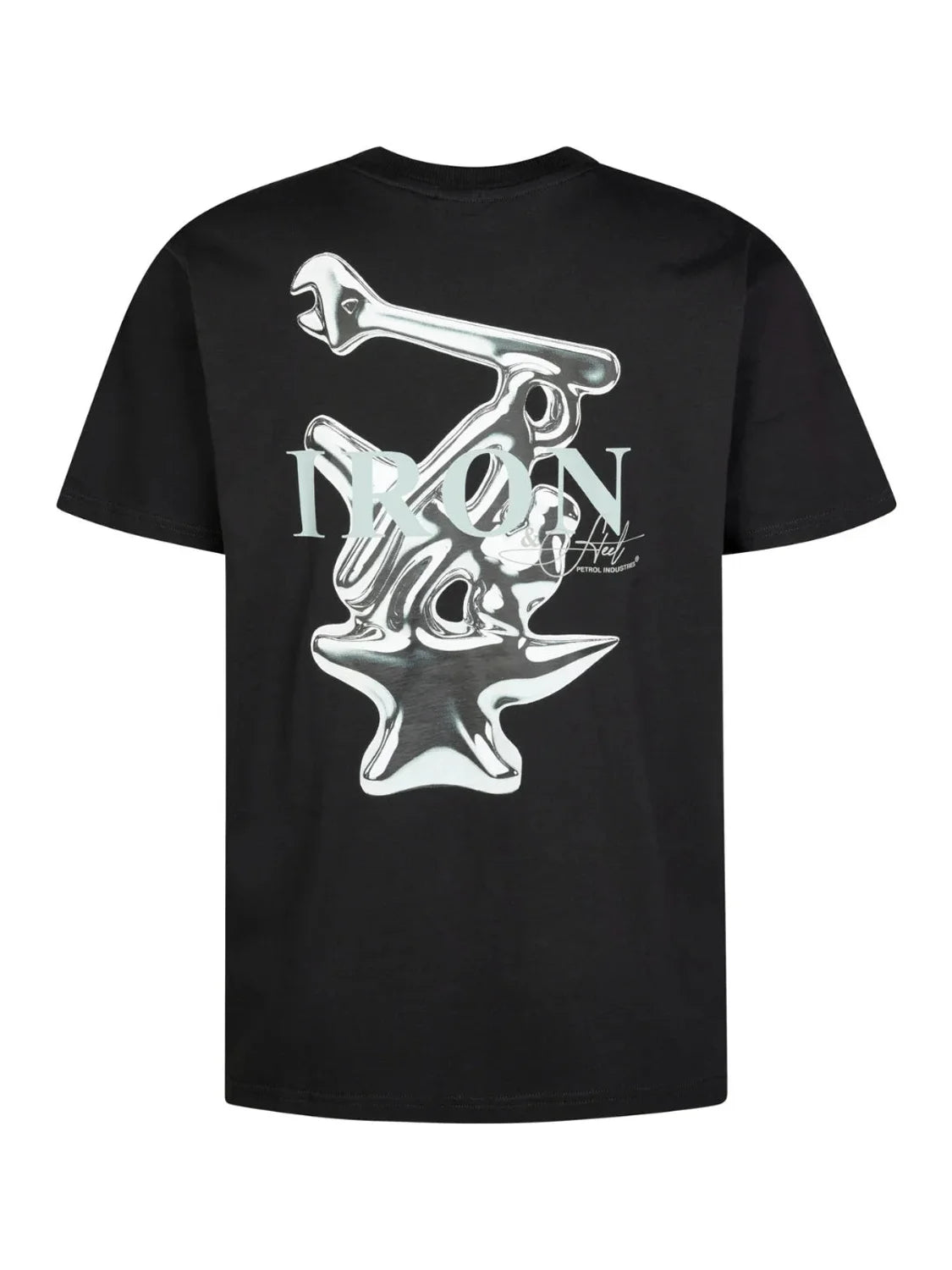Camiseta Petrol Industries Iron Steel Negro | Bicos de Fío