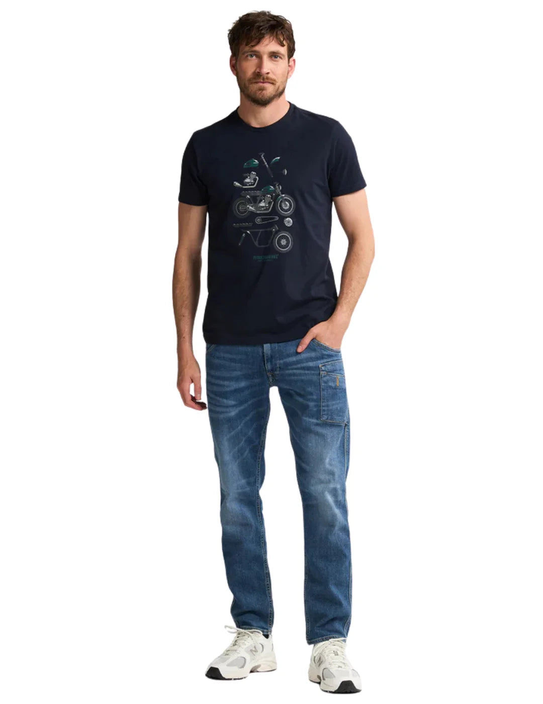 Camiseta Petrol Industries Pine Ridge Azul Marino | Bicos de Fío