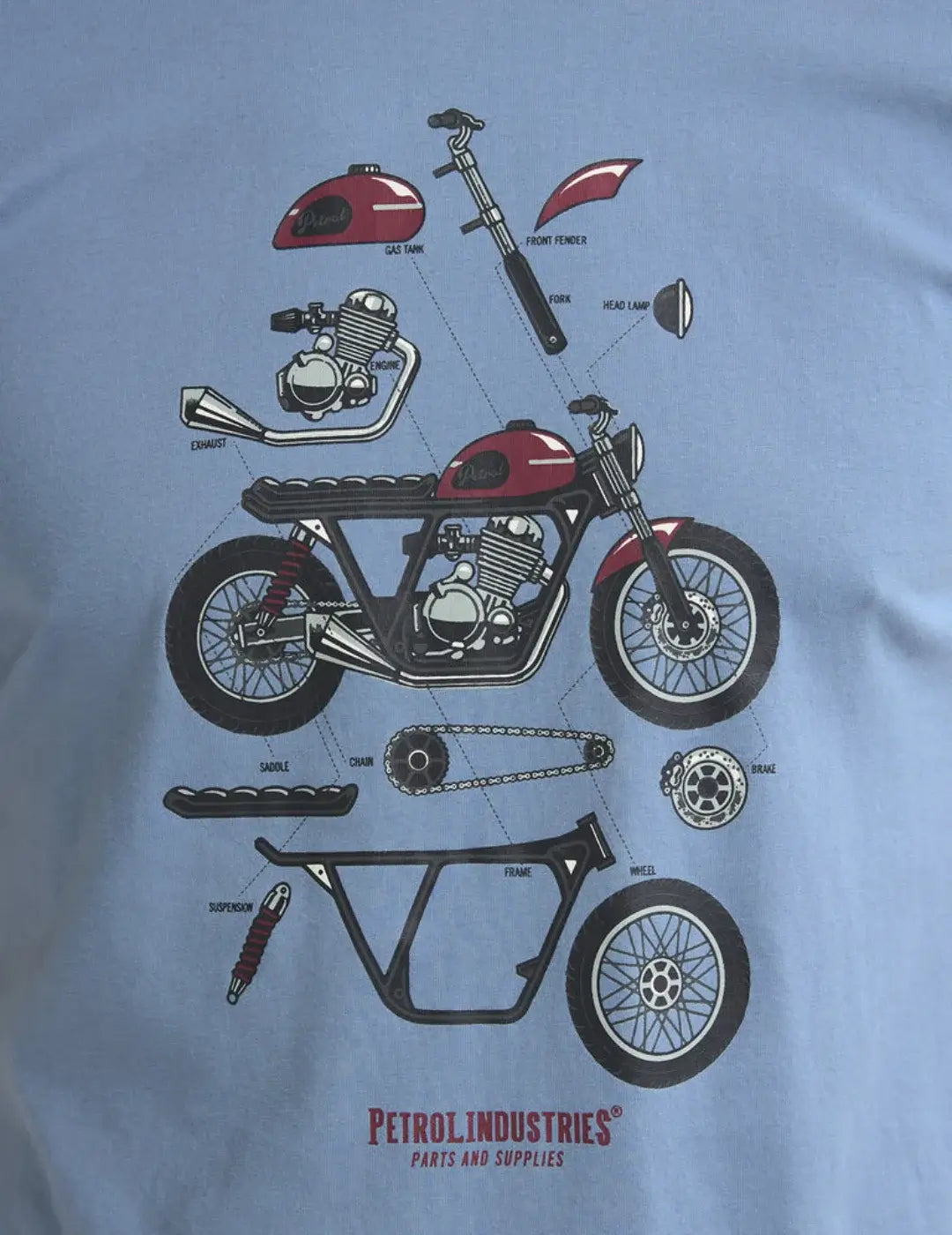 Camiseta Petrol Industries Pine Ridge Azul | Bicos de Fío