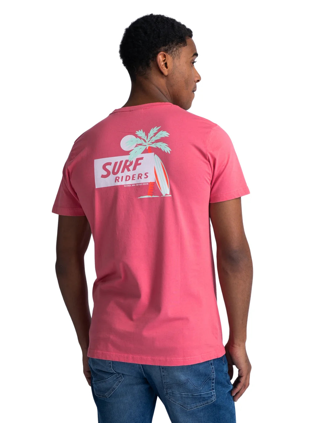 Camiseta Petrol Industries Waikiki Beach Rosa | Bicos de Fío