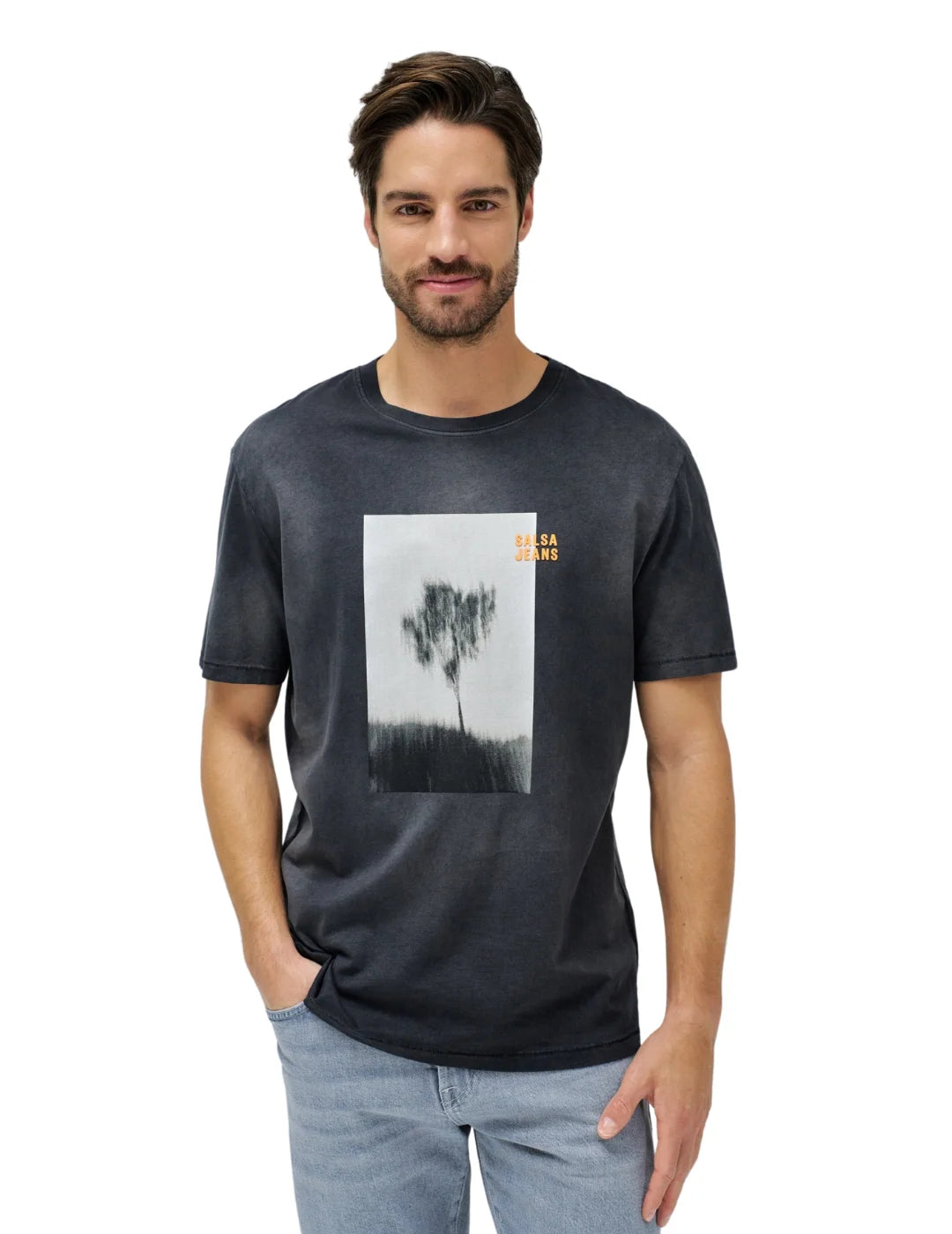 Camiseta Photograpic Salsa Jeans Negro - Bicos de Fío