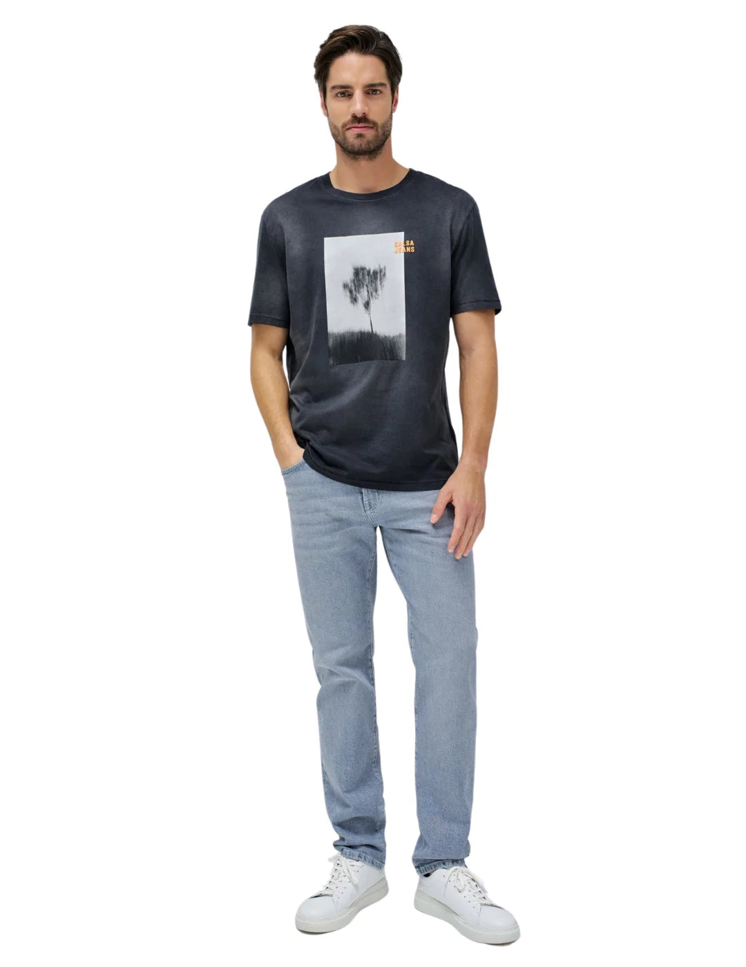 Camiseta Photograpic Salsa Jeans Negro - Bicos de Fío