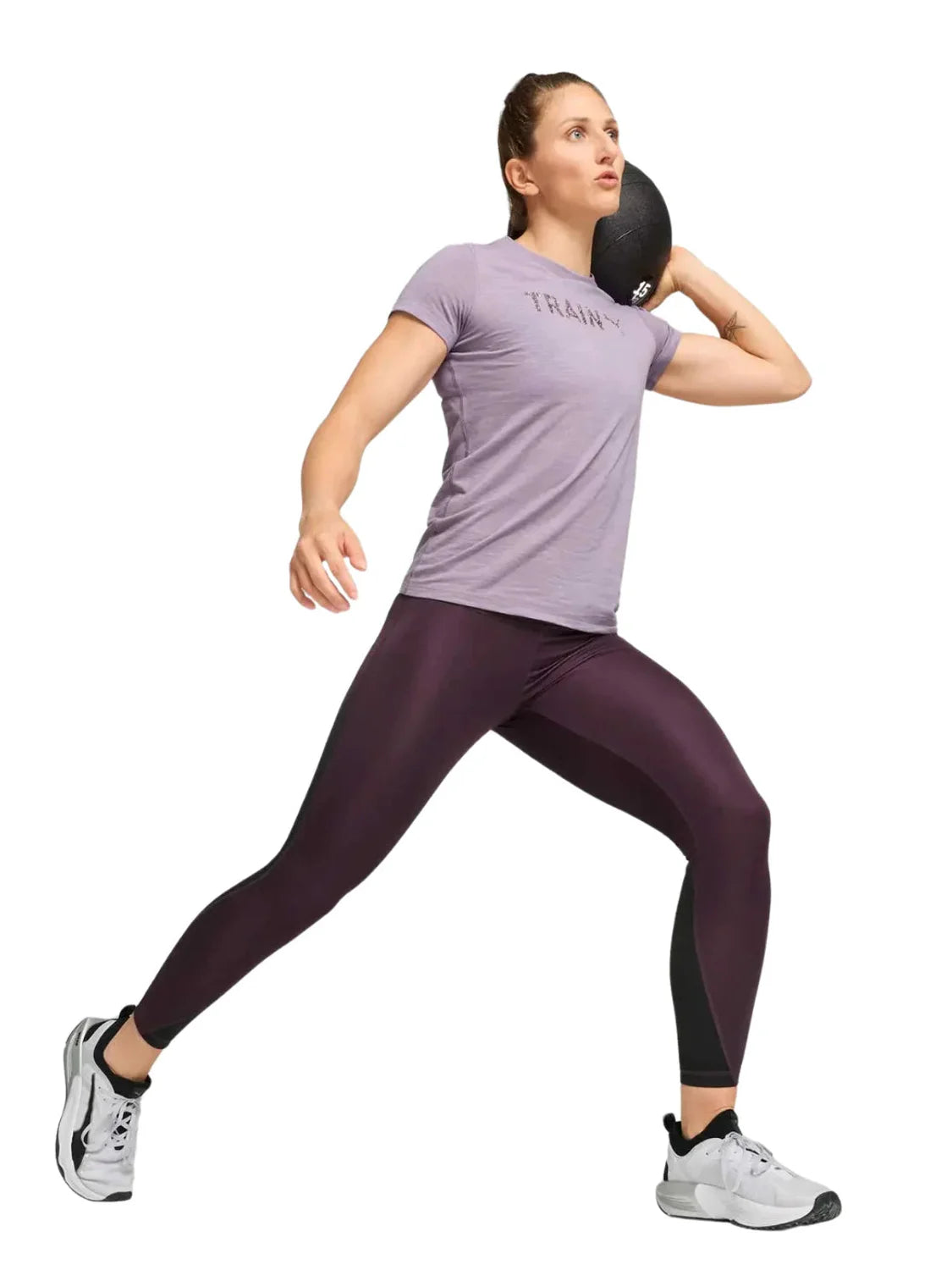 Camiseta PUMA Women's Graphic Tee Train Lila | Bicos de Fío
