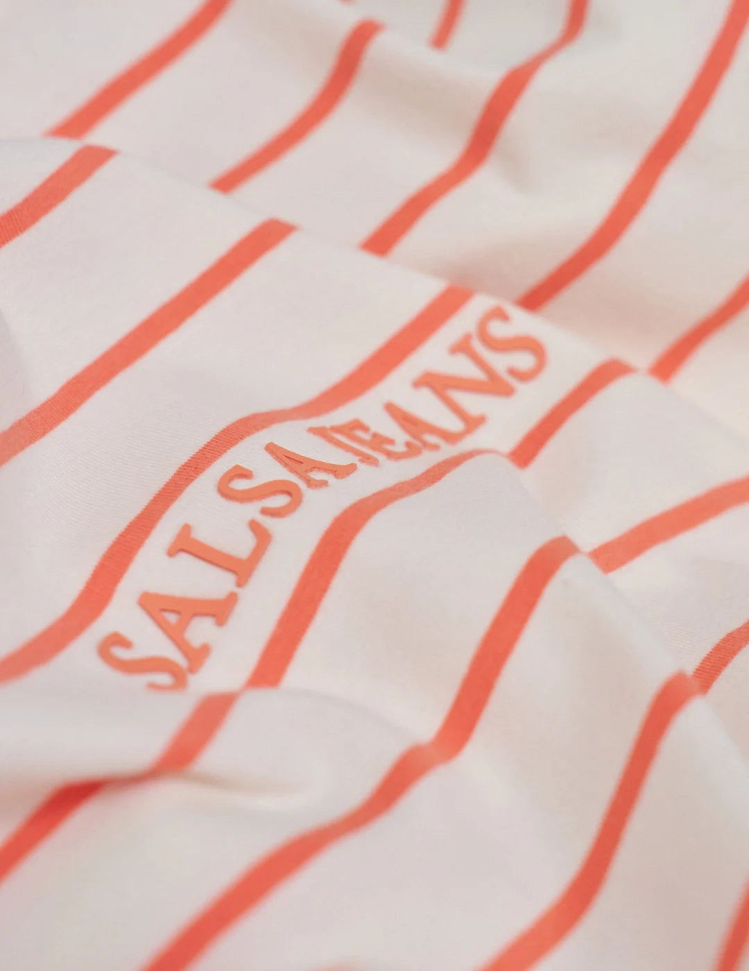 Camiseta Rayas Salsa Jeans Branding Naranja | Bicos de Fío
