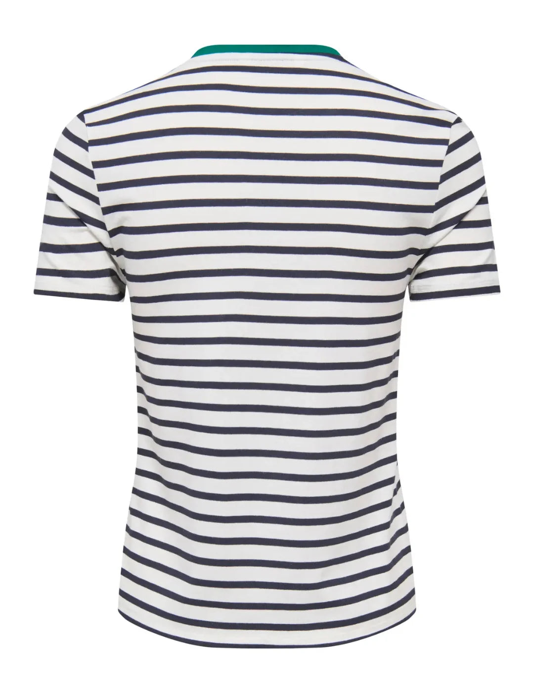 Camiseta Rayas ONLY Heart Strawberry Azul Marino | Bicos de Fío