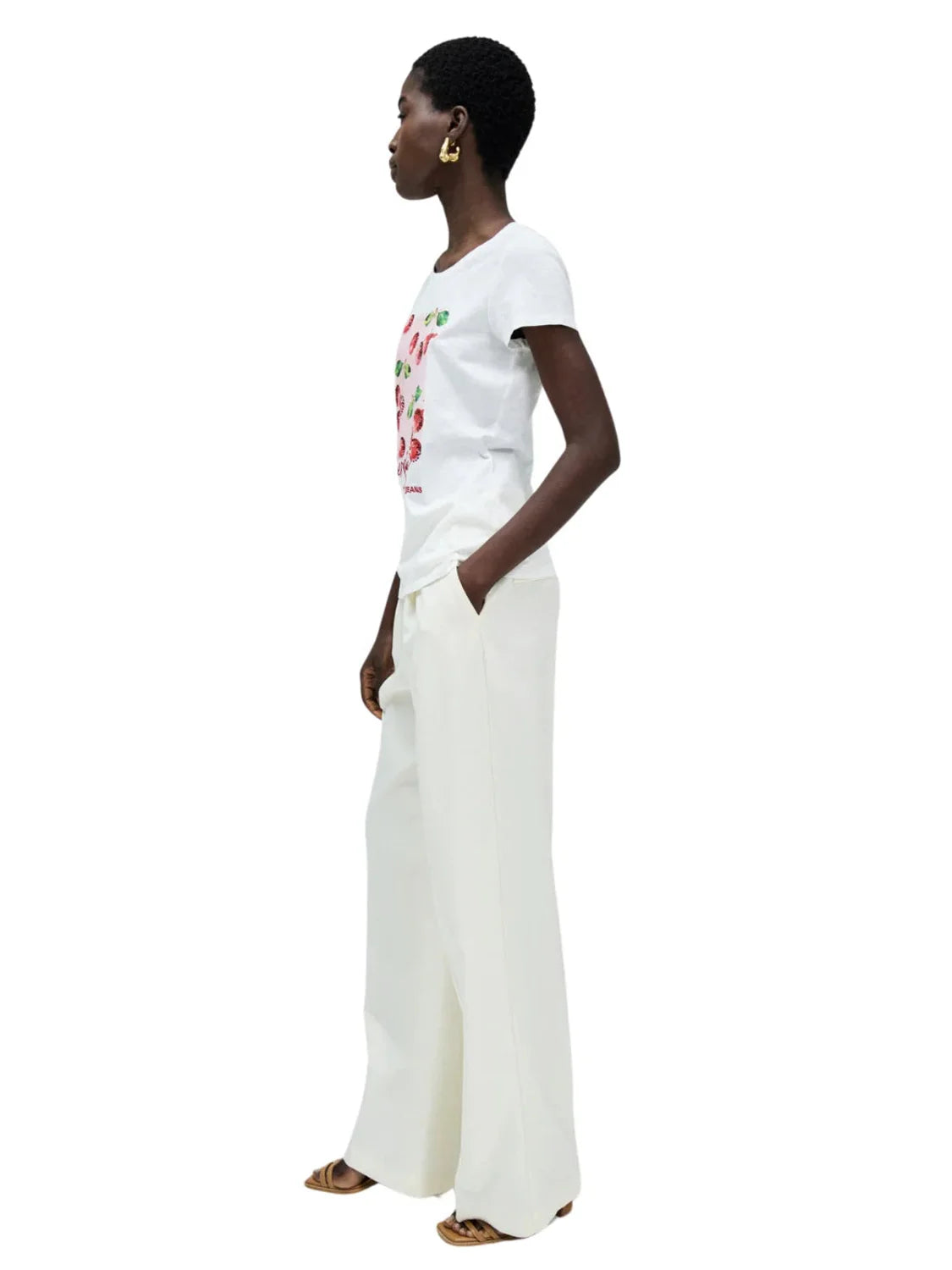 Camiseta Salsa Jeans Cerezas Blanco | Bicos de Fío