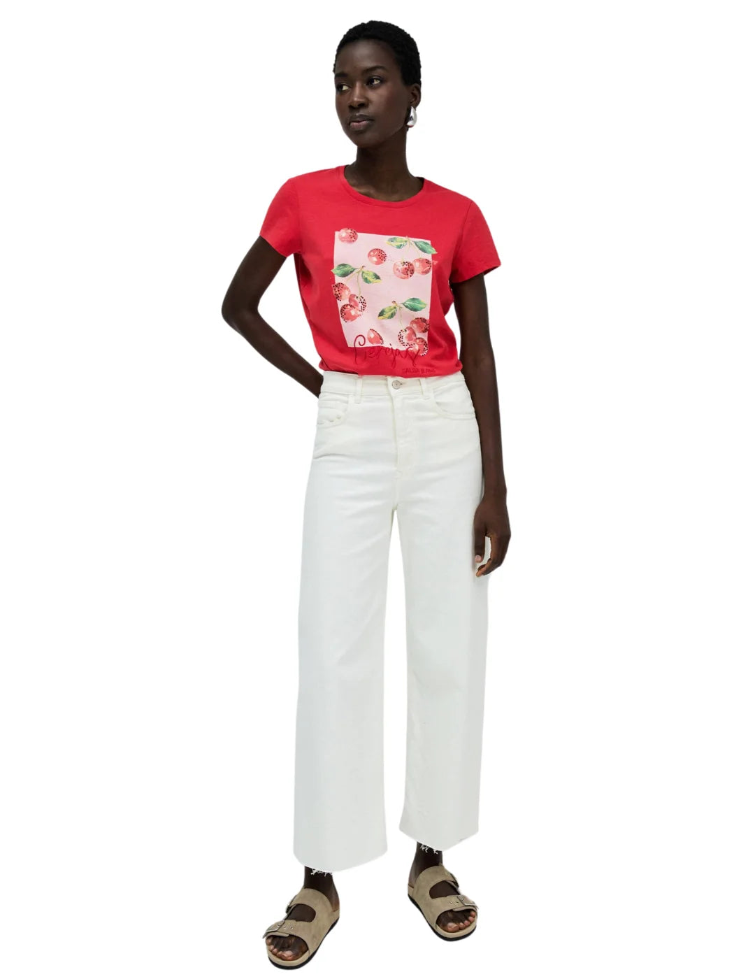 Camiseta Salsa Jeans Cerezas Rojo | Bicos de Fío