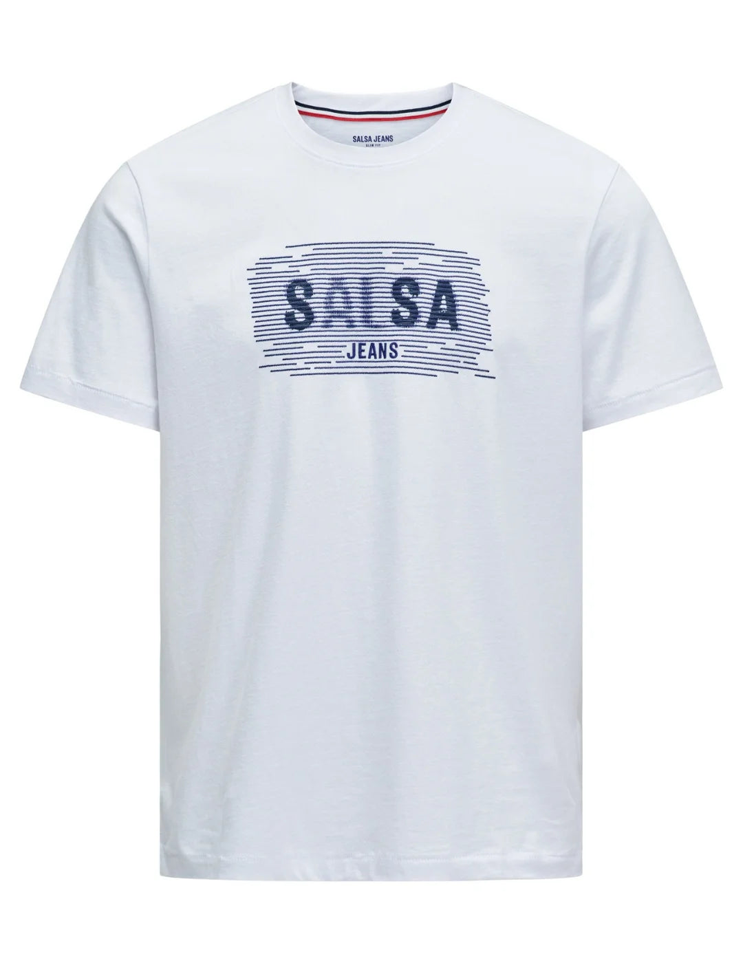 Camiseta Salsa Jeans Logo Indigo Blanco | Bicos de Fío