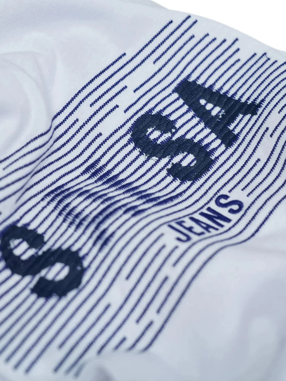 Camiseta Salsa Jeans Logo Indigo Blanco | Bicos de Fío