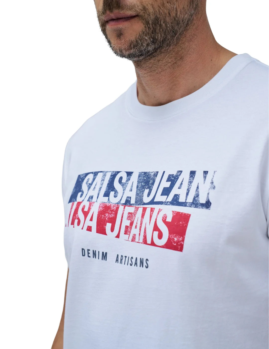 Camiseta Salsa Jeans Logo Artisans Blanco | Bicos de Fío