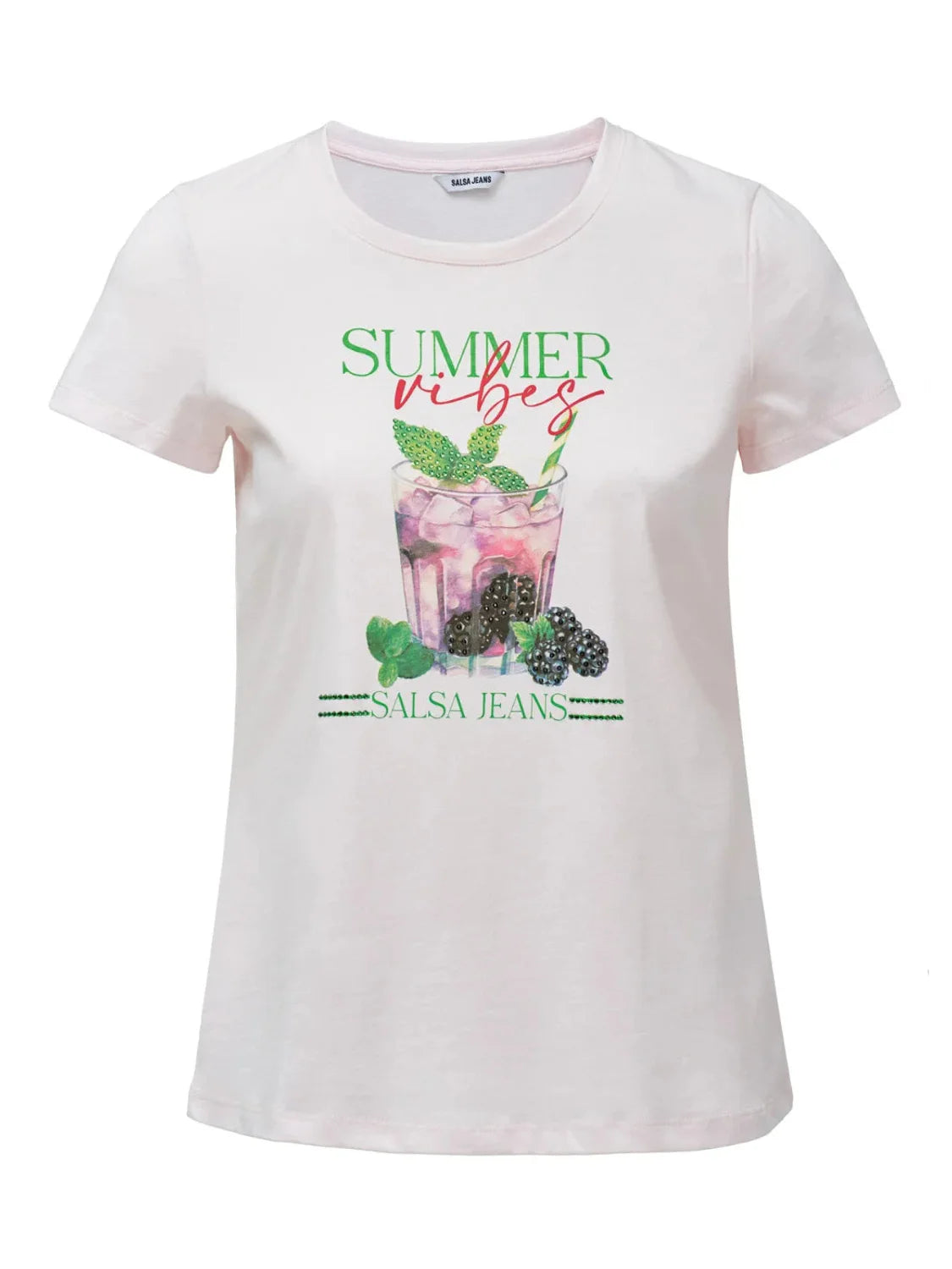 Camiseta Salsa Jeans Summer Vibes Rosa | Bicos de Fío