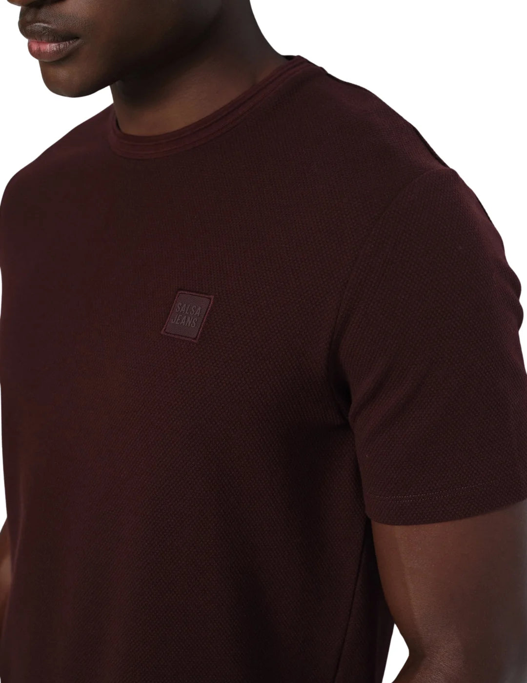 Camiseta Textura Logo Salsa Jeans Granate | Bicos de Fío