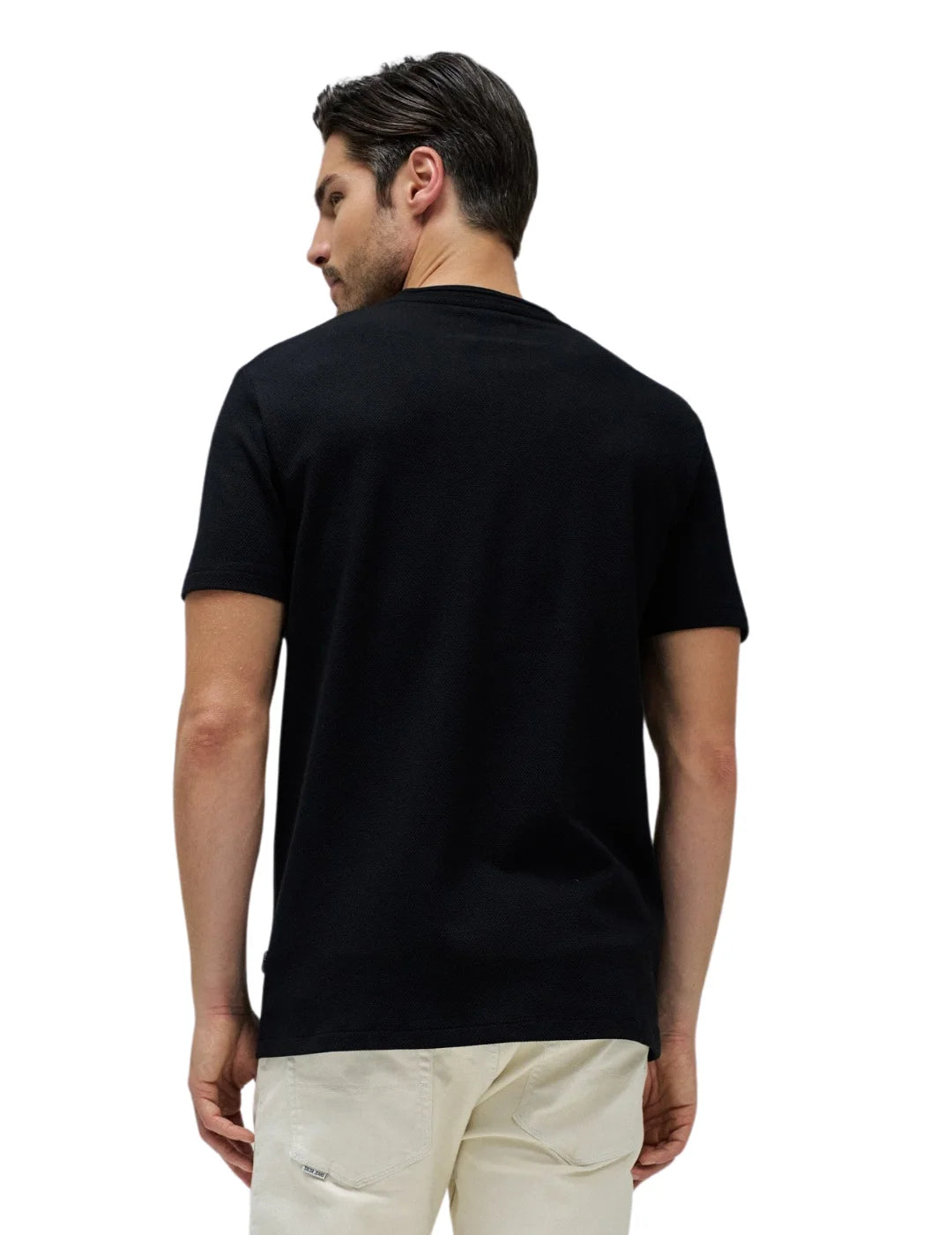 Camiseta Textura Logo Salsa Jeans Negro | Bicos de Fío