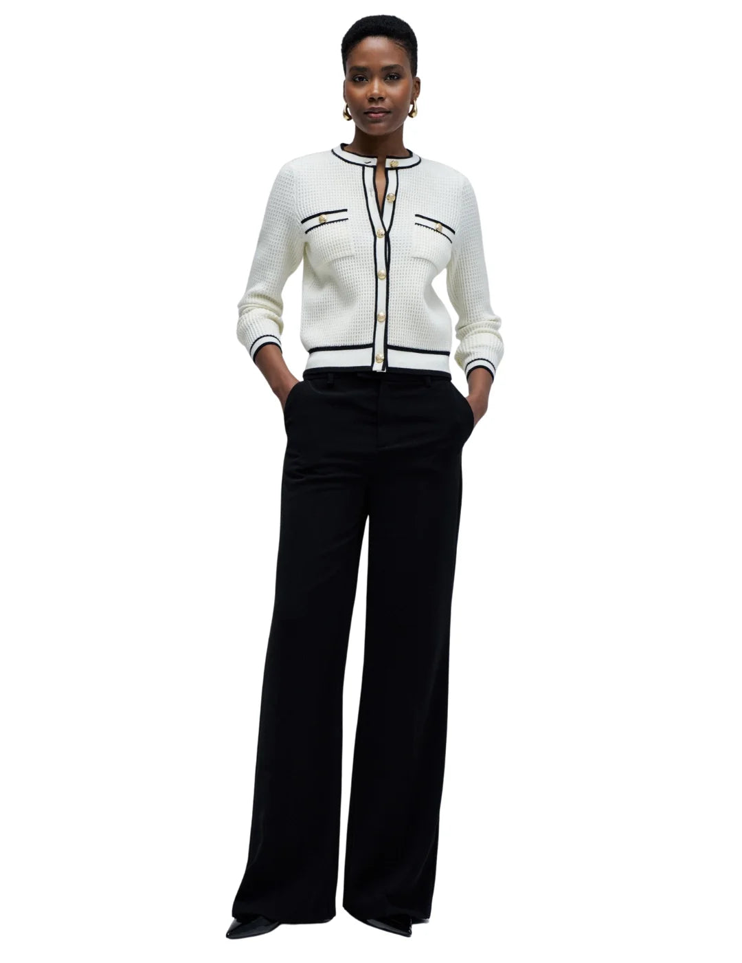 Cárdigan Botones Salsa Jeans Blanco | Bicos de Fío