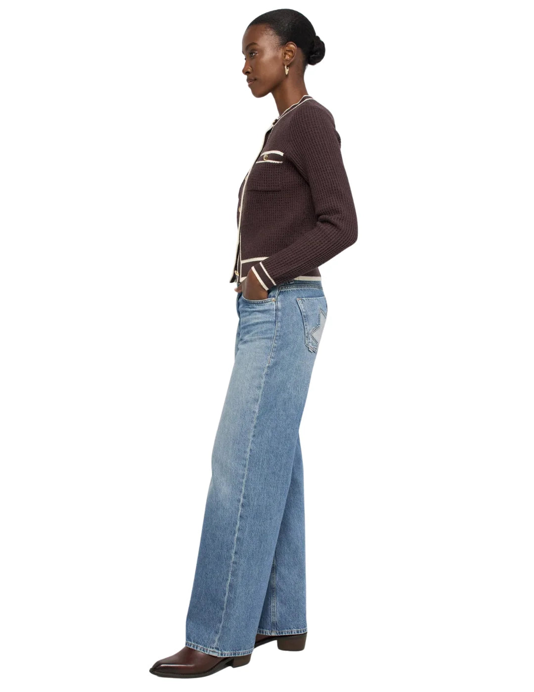Cárdigan Botones Salsa Jeans Marrón | Bicos de Fío