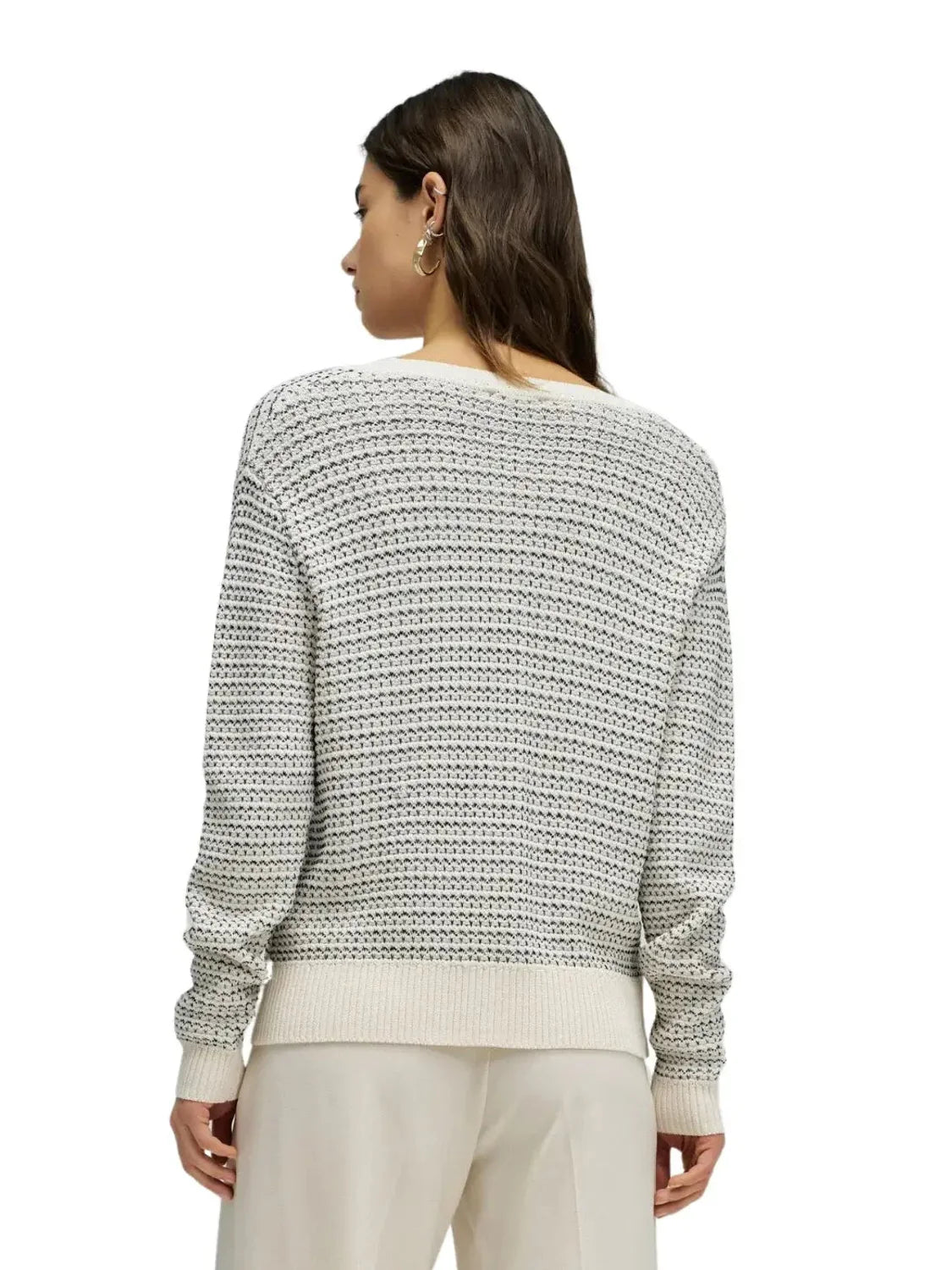 Cárdigan Lurex Salsa Jeans Beige | Bicos de Fío