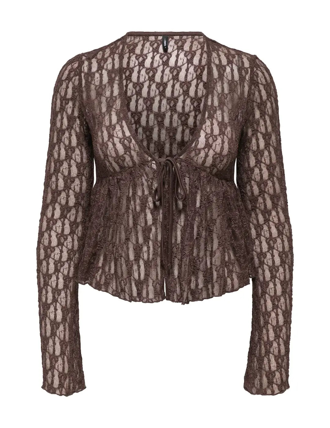 Cárdigan ONLY Aya Lace Chocolate | Bicos de Fío