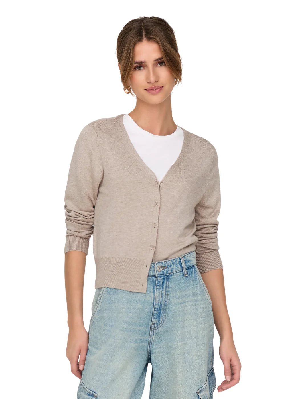 Cárdigan De Punto ONLY Venice Beige | Bicos de Fío