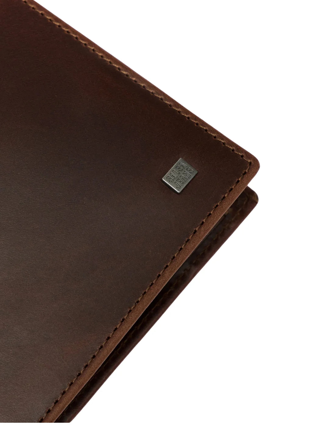 Cartera Cuero Salsa Jeans Logo Marrón | Bicos de Fío