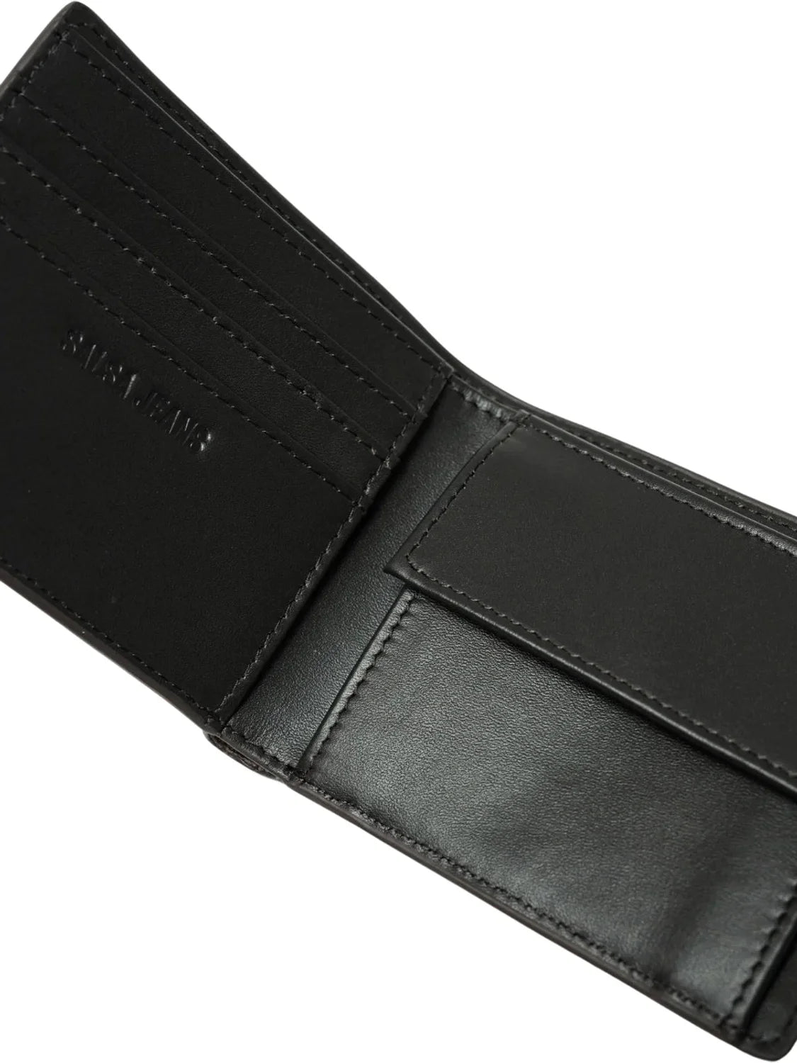 Cartera Piel Salsa Jeans Logo Relieve Marrón Dark | Bicos de Fío