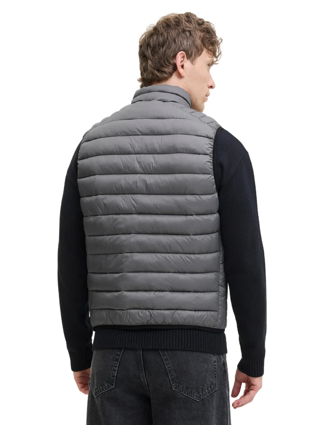 Chaleco Acolchado Jack&Jones Bradley Gris | Bicos de Fío