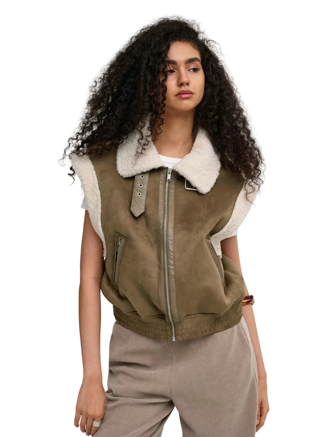 Chaleco ONLY Zen Marrón | Bicos de Fío