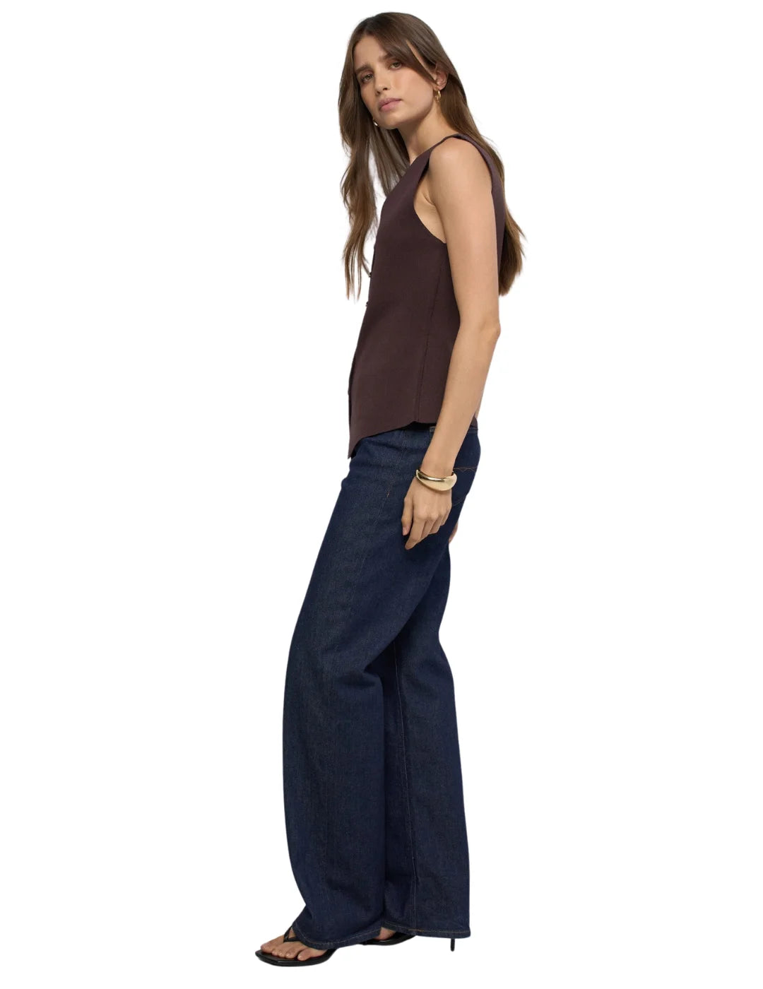 Chaleco Punto Salsa Jeans Marrón | Bicos de Fío