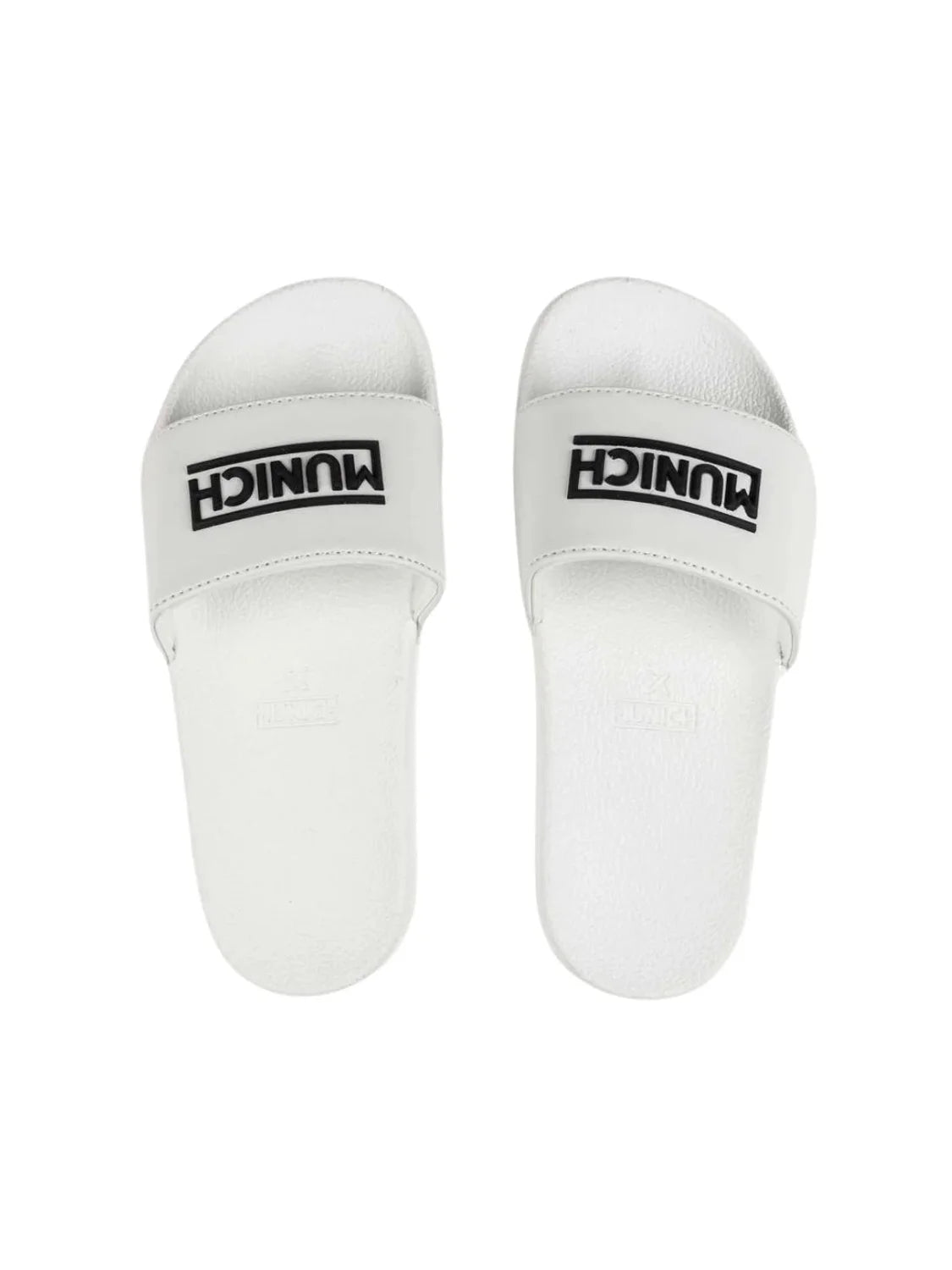 Chancla Munich Flat Slider 3D Logo Blanco | Bicos de Fío